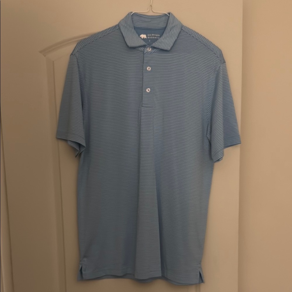 Men's Onward Reserve Performance Blue Striped Polo Shirt